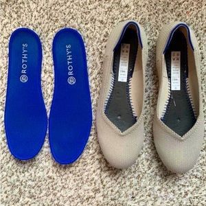 Rothy’s size 8.5 Flax Birdseye Flats EUC